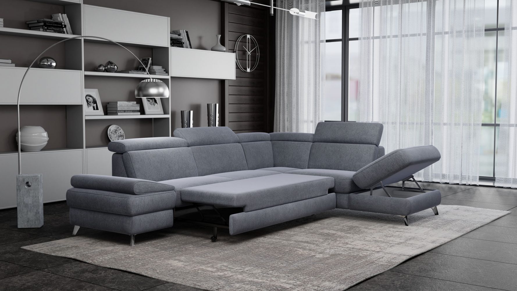 диван в стиле Модерн со встроенной кроватью