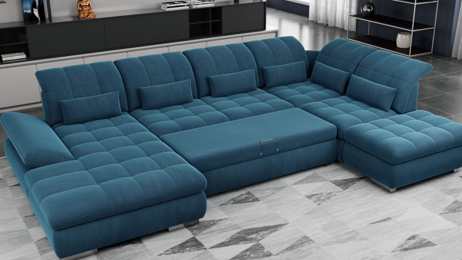 современный диван со встроенной кроватью