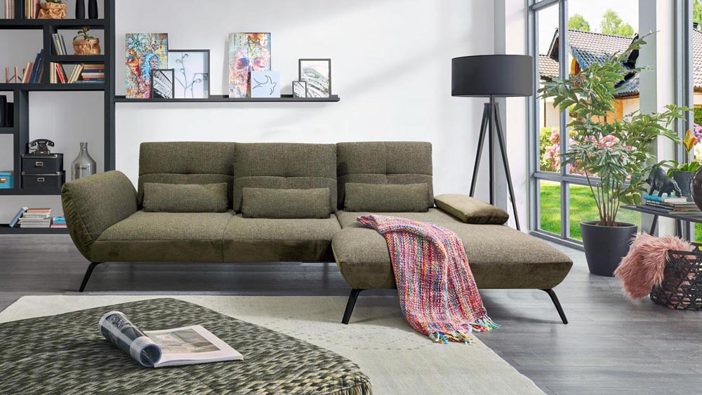 современный модульный диван с шезлонгом