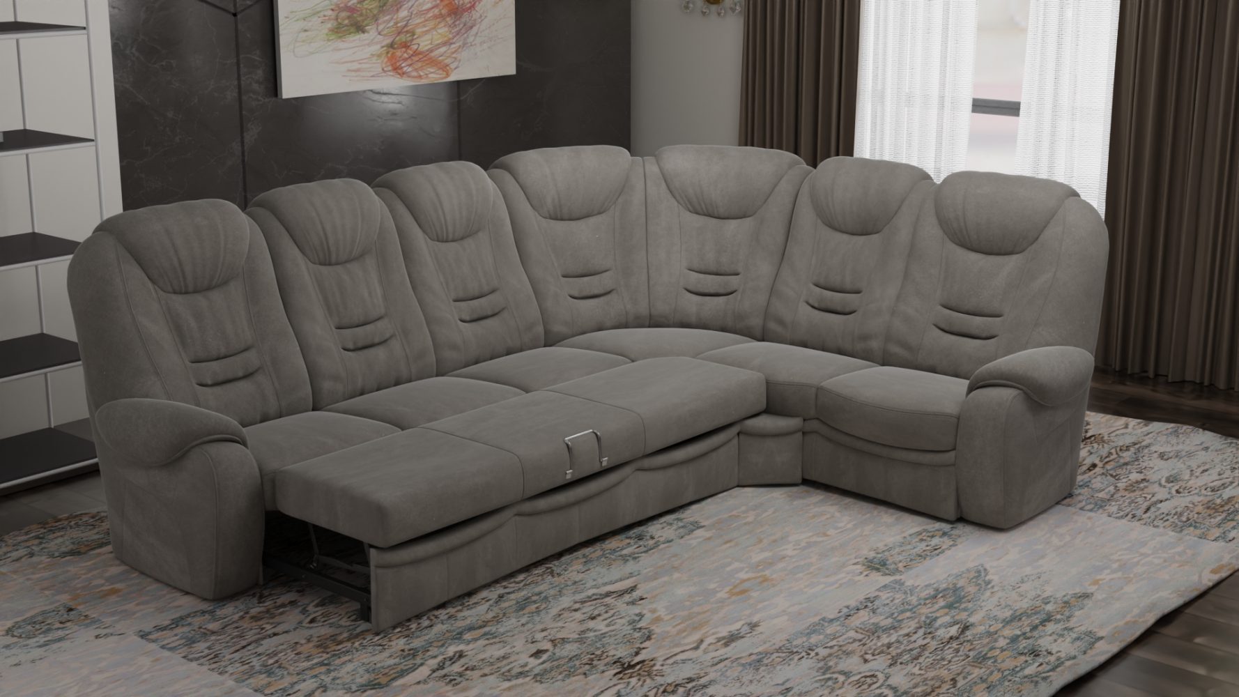 классический диван со встроенной кроватью