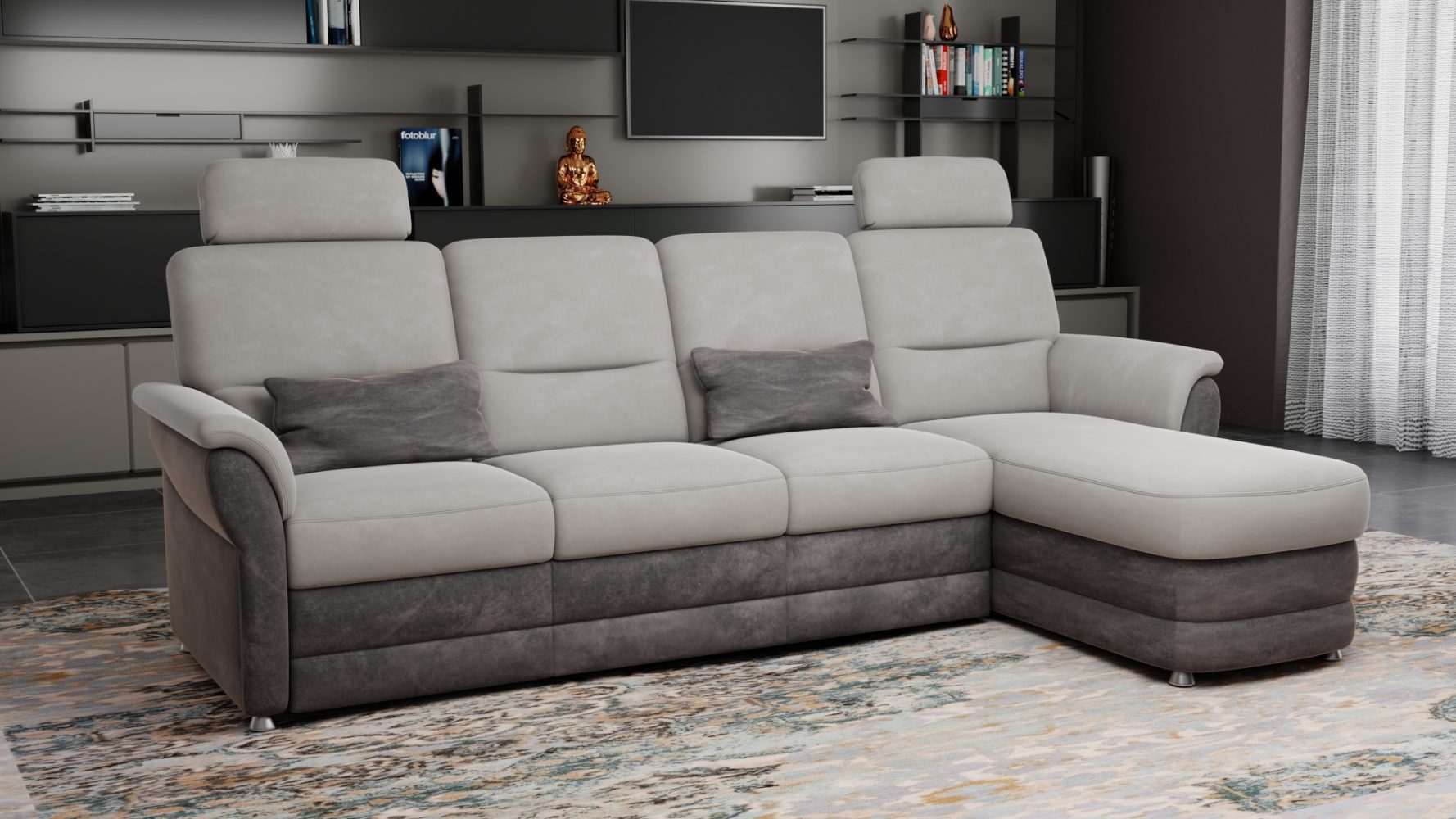 классический диван с шезлонгом